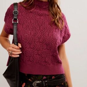 Free People Deep Red Cowl Neck Sweater